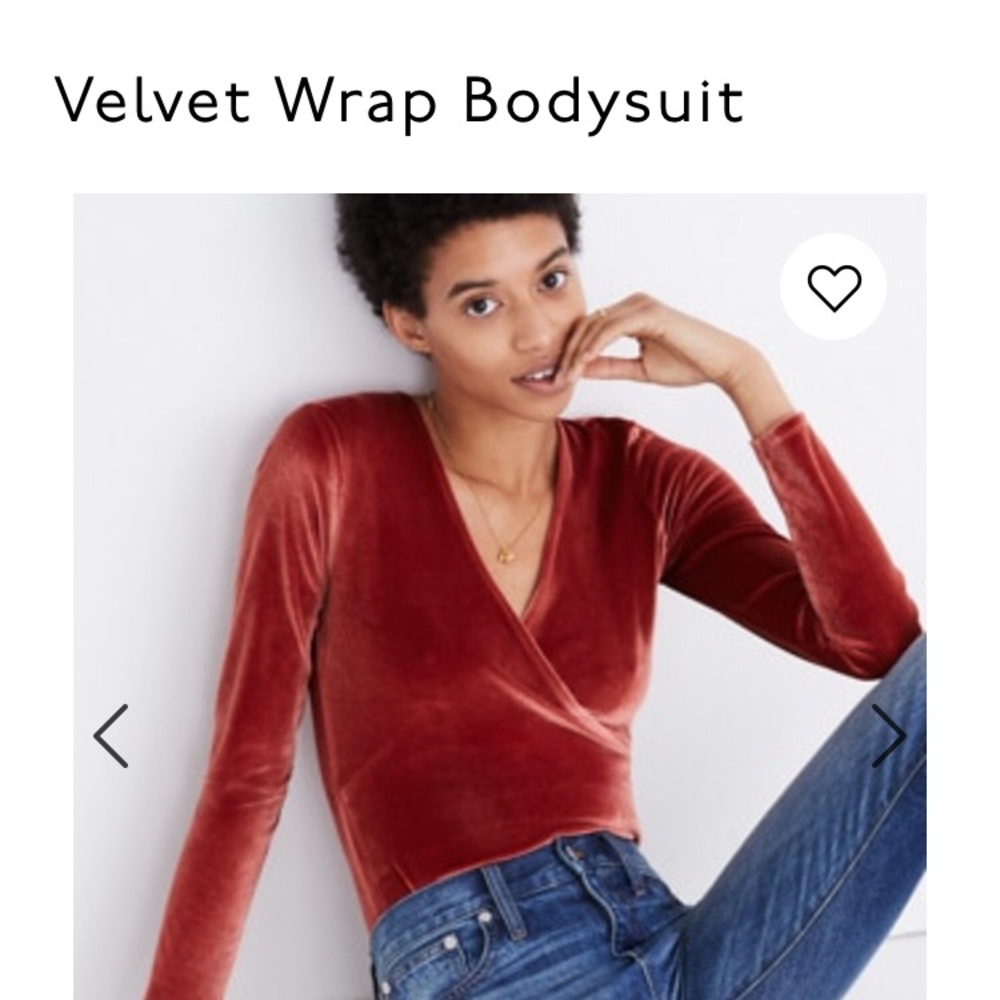Madewell Velvet Wrap Bodysuit